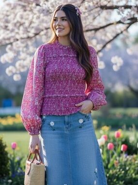 J.Crew Boho Top NWT Created From the World Renowned LIBERTY Fabric House Size L